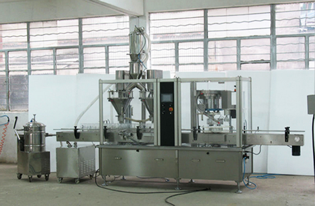 2 heads filling capping machine pharma bottles ダブルヘッド粉末包装機.jpg