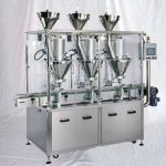 リニア 3 ヘッド 化粧品 メイクアップ パウダー スクリュー オーガー ジャー充填ライン