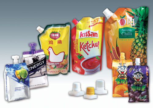 spout bags after filling ホッパーで充填するシングルヘッドスパウトバッグ .jpg