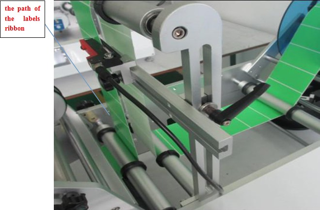 path for label through the syringe labeling machine 注射器用ラベリングマシンのラッピングパス.jpg